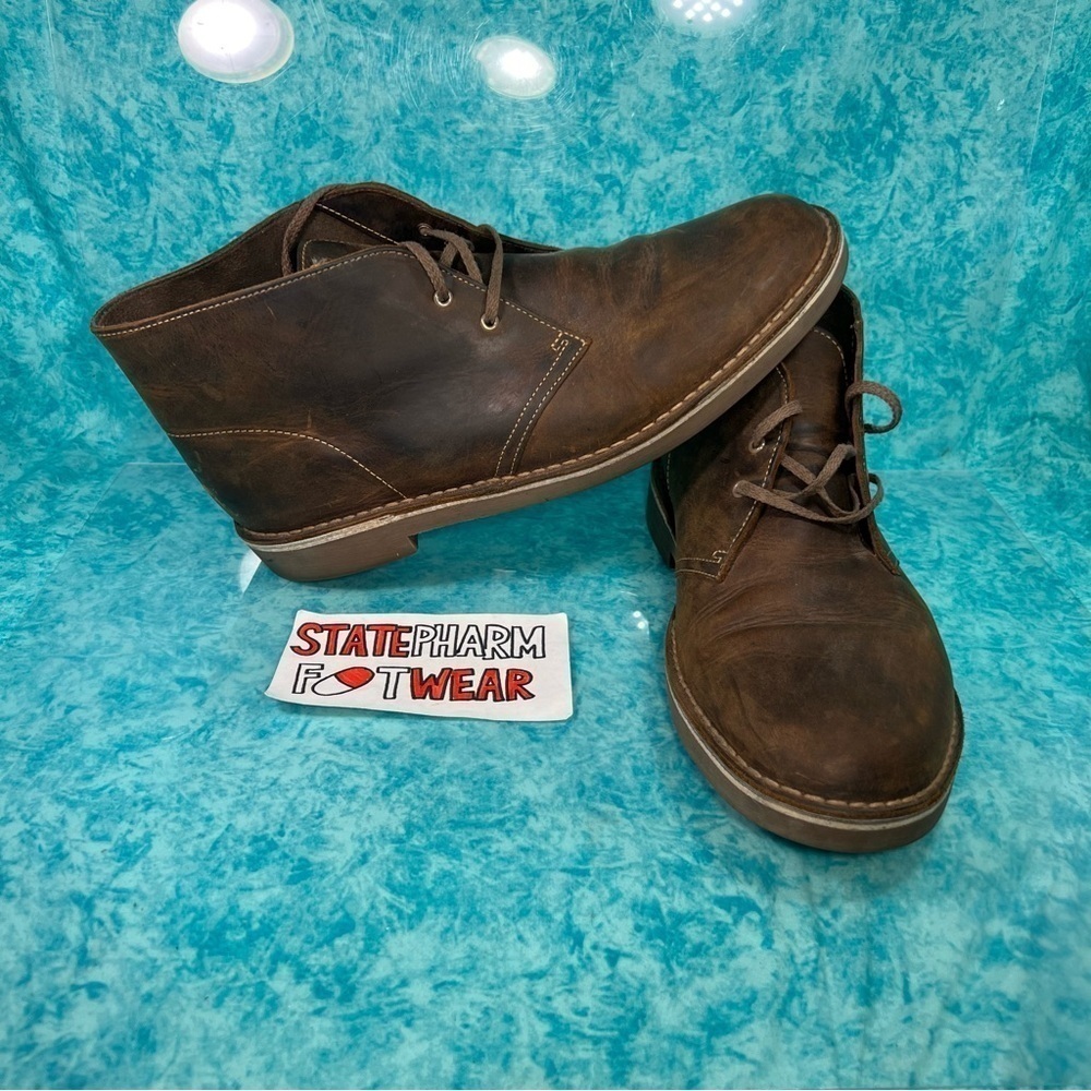 Clarks Desert Boot Men’s Brown Leather Mid Top Casual Fashion Boots Size 12